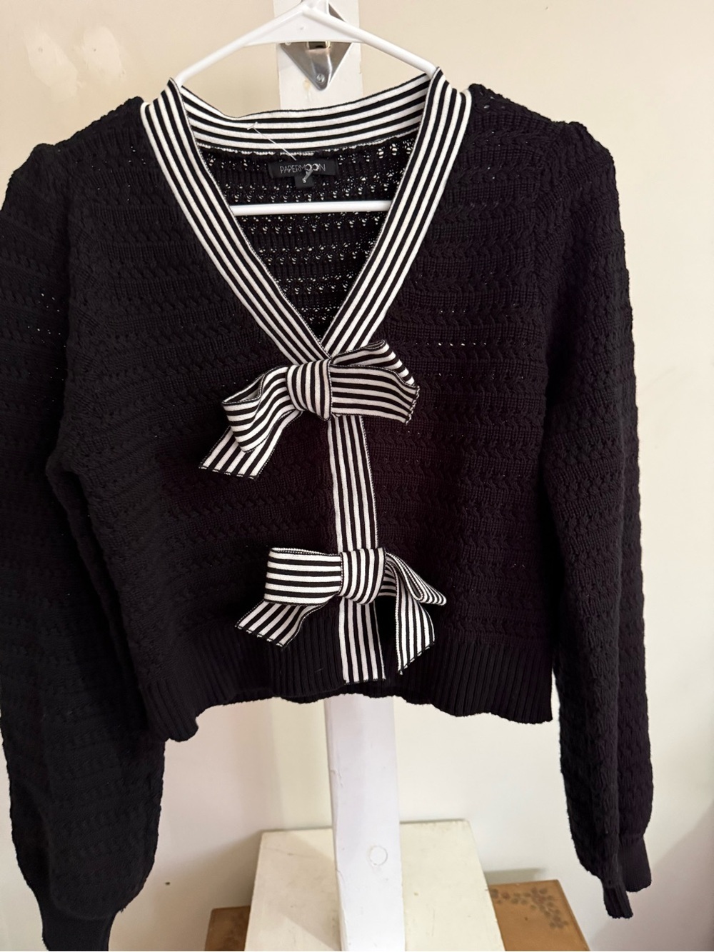 New Paper Moon Jenny Bow Tie Cardigan